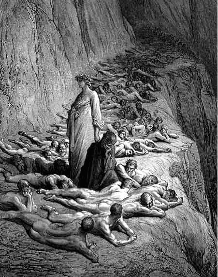 Representação do Inferno e do Purgatório (Fonte: ALIGHIERI, 1844, p. xvi).